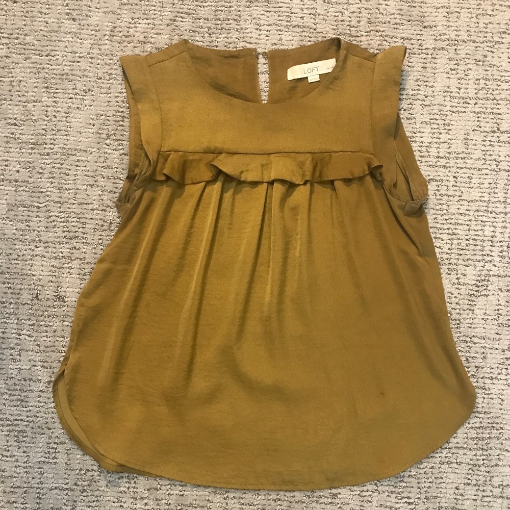 XS Short Sleeve Blouse/Shirt LOFT green